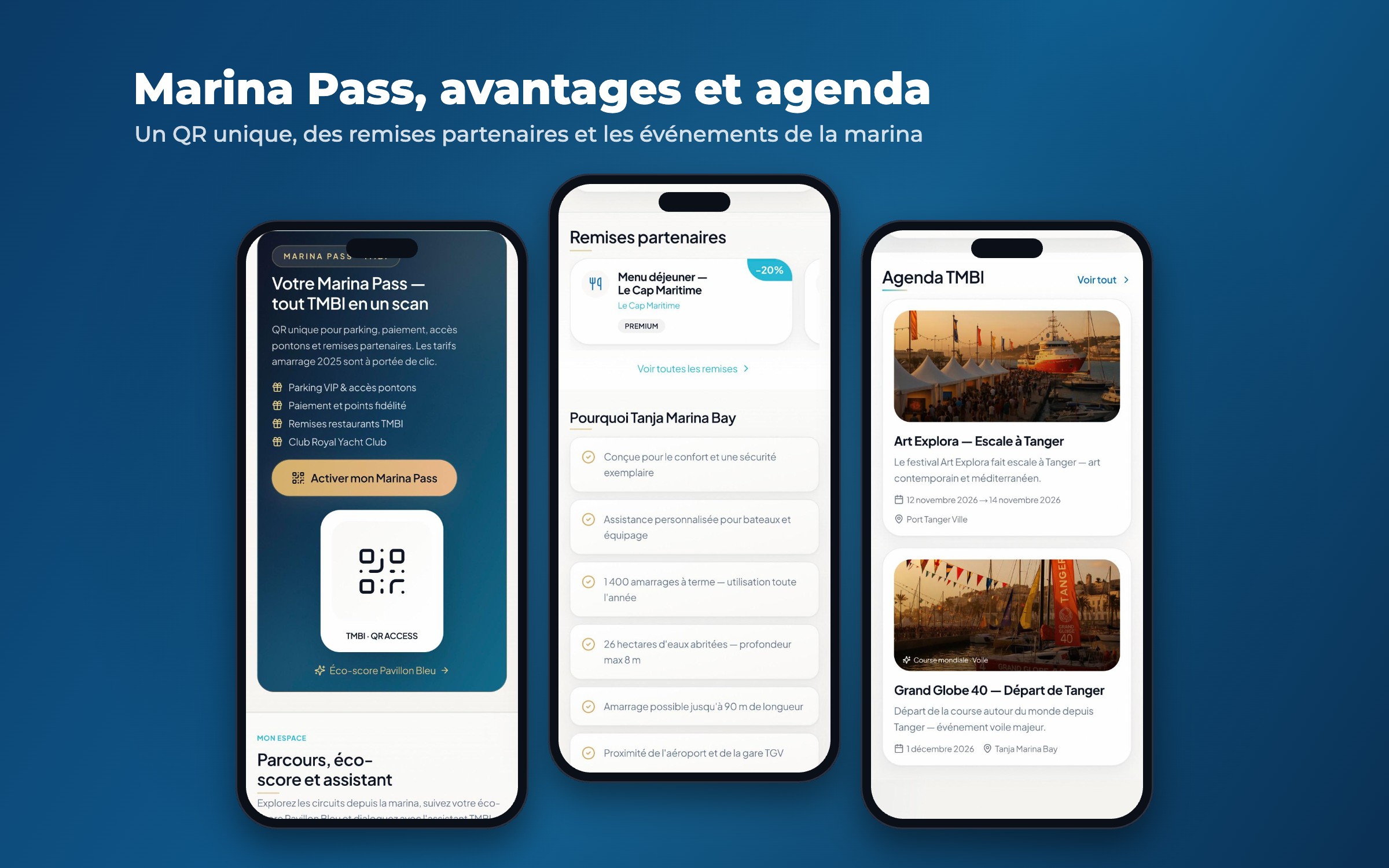 Application TMBI – Marina Pass, avantages et agenda