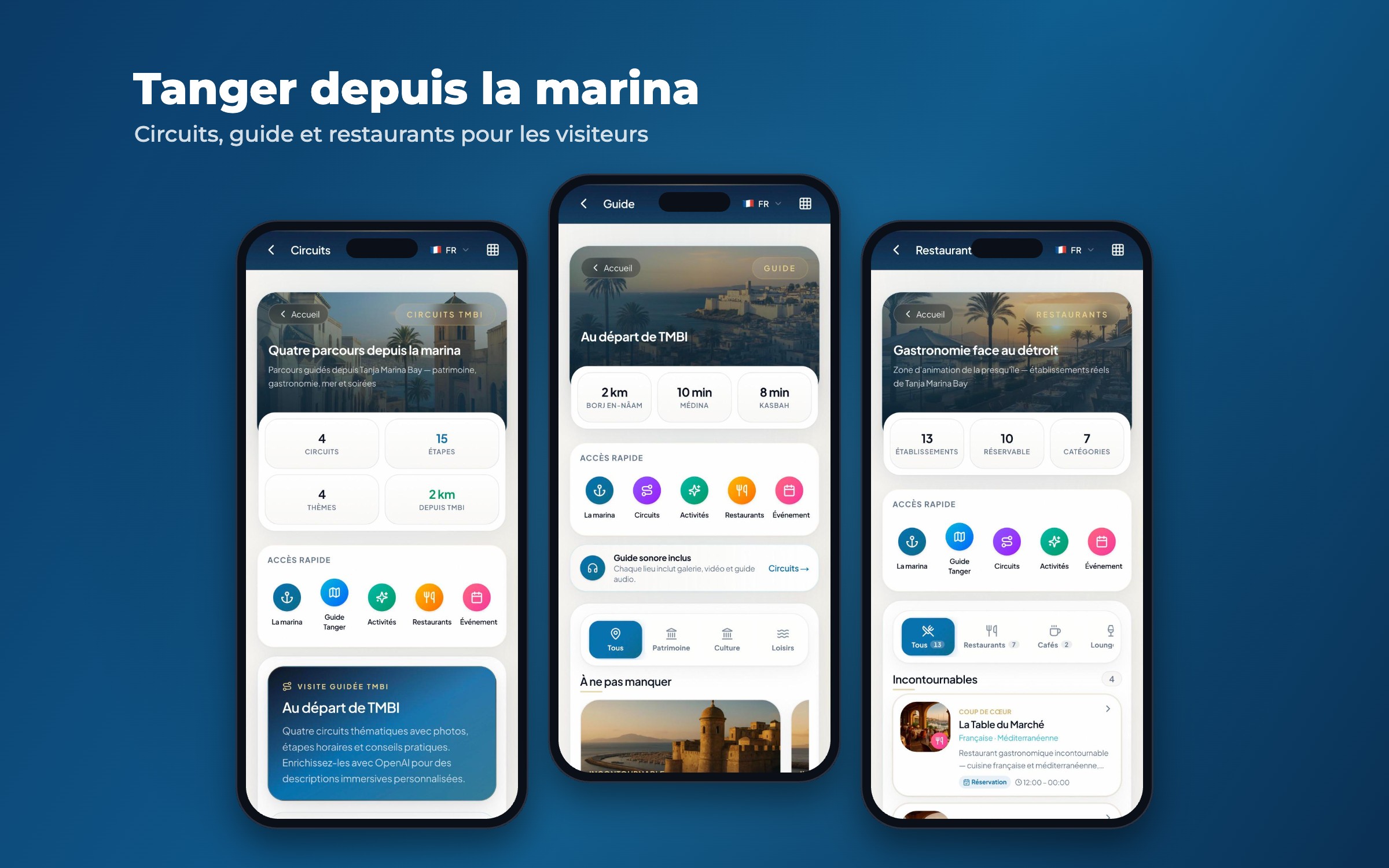 Application TMBI – circuits, guide et restaurants